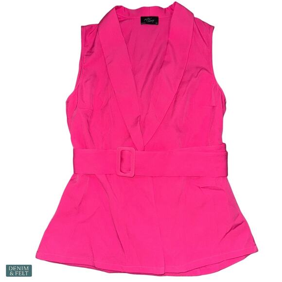 Milk & Honey Hot Pink Boutique Belted Blazer & Pant Set Business Chic Small NEW - Picture 3 of 12